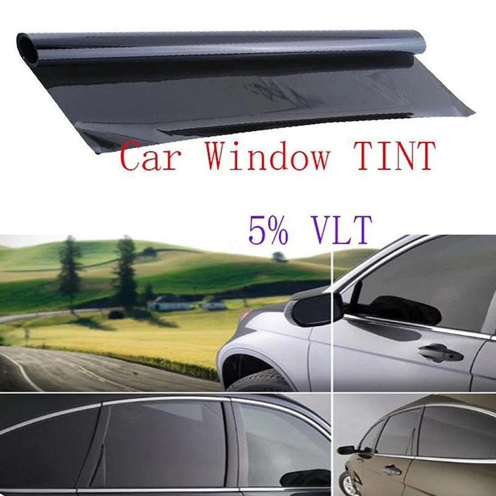 Фото Автомобиль антибликовый рулон дом фургон стекло полиэстер TINT черная наклейка + скребок профессиональный 5% VLT авто антивыцветающая наклейка №2