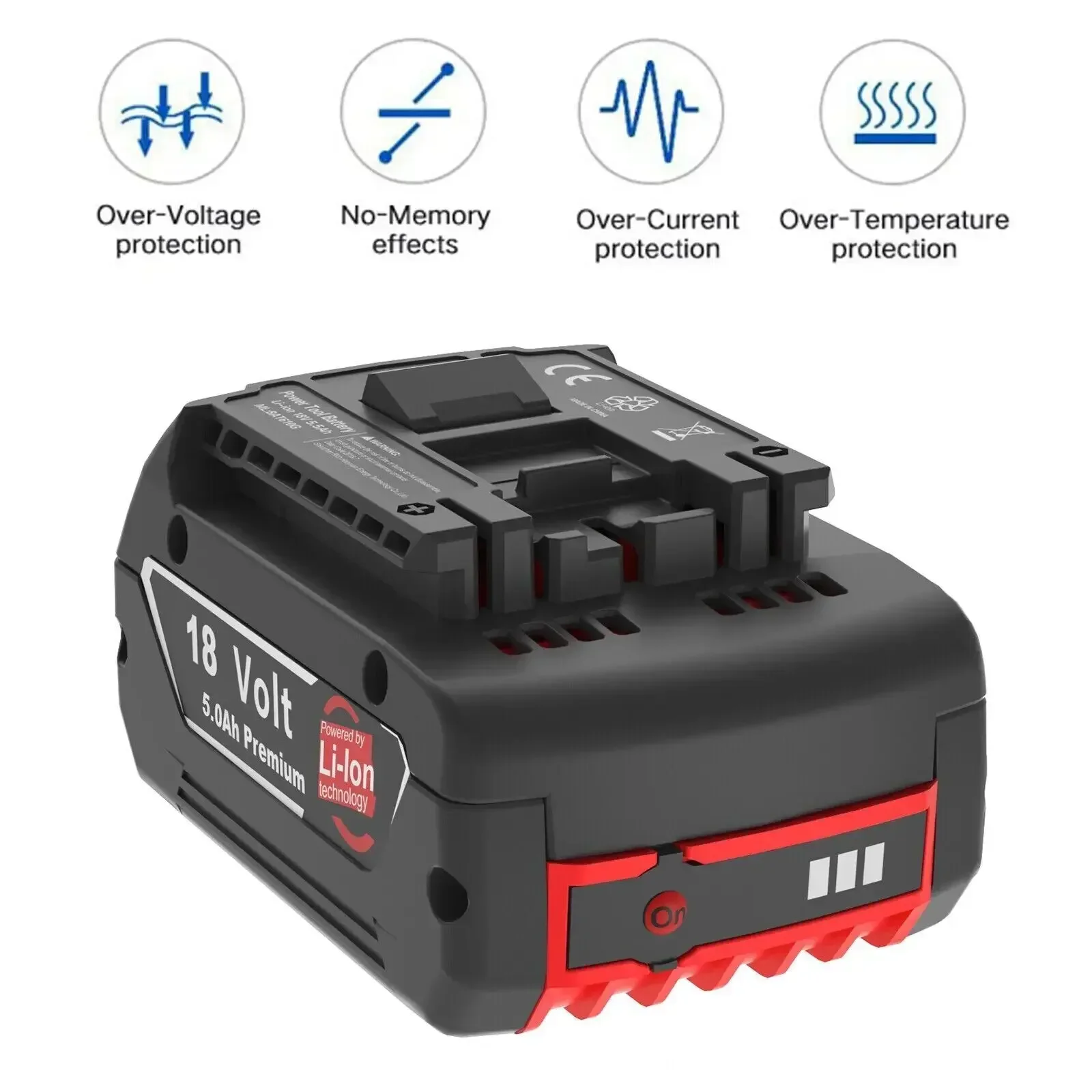 Фото Высокопроизводительная литий-ионная батарея GBA18V для BOSCH, 18 вольт, 6,0 Ач, профессиональная батарея GBA GSR GSB BAT609 (KC), аккумуляторная батарея №4