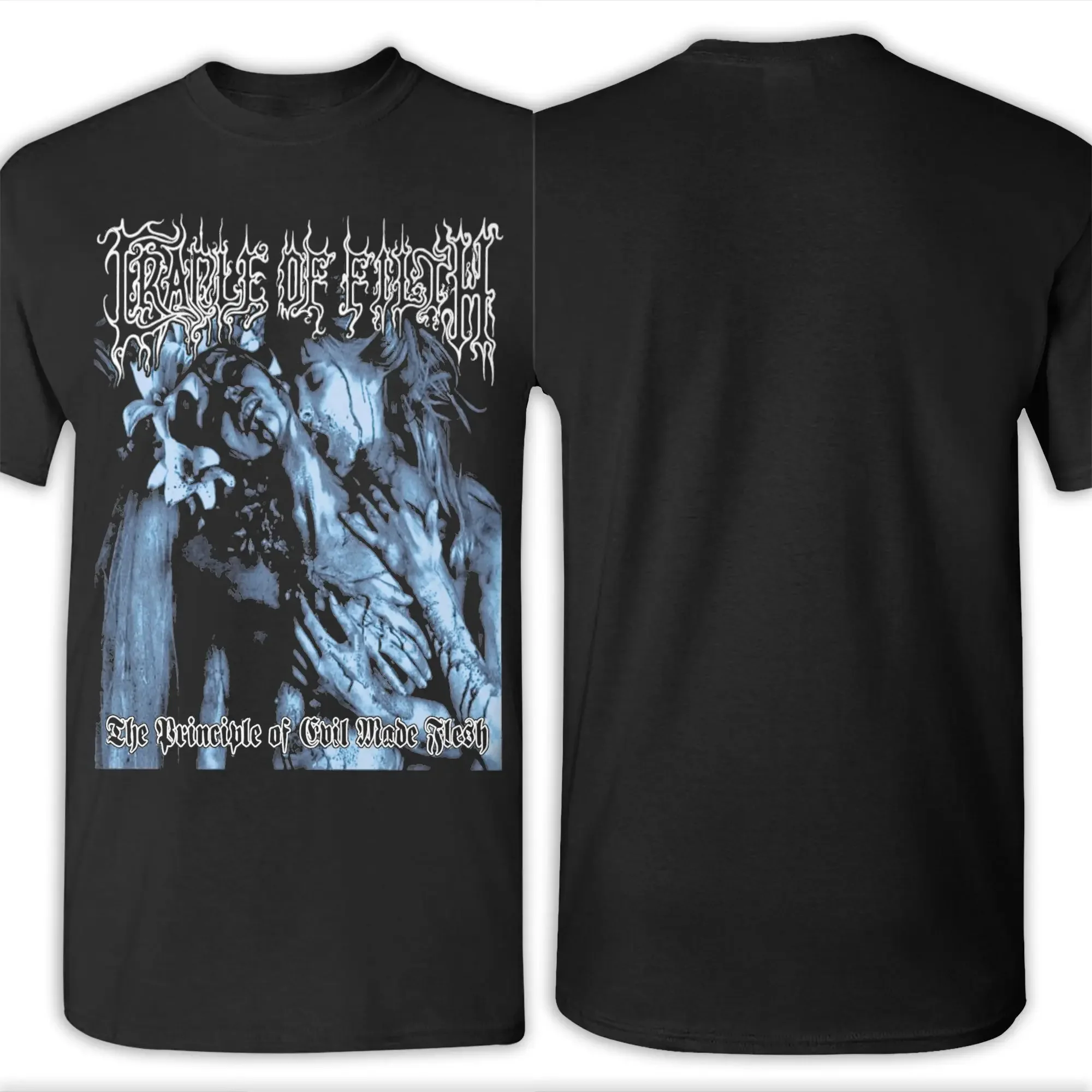 Фото Футболки с принтом Cradle of Filth Extreme Metal Band для мужчин и женщин, хлопковая футболка с принтом «Принцип зла», одежда №5