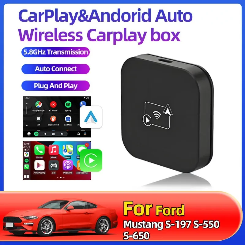 Для Ford Mustang S-197 S-550 S-650 Smart Box 5,8 ГГц WIFI BT Быстрое подключение онлайн-обновление Plug & Play CarPlay Android Авто адаптер