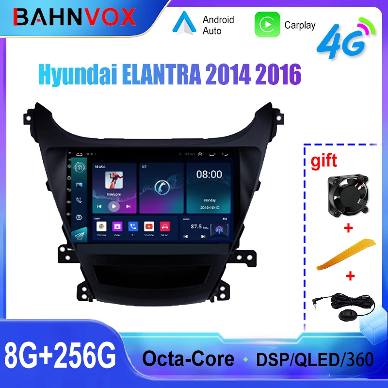 Автомобильный радиоприемник Android Carplay для Hyundai ELANTRA 2014 2016, GPS-навигатор, мультимедийный плеер, стерео экран, магнитофон, голова