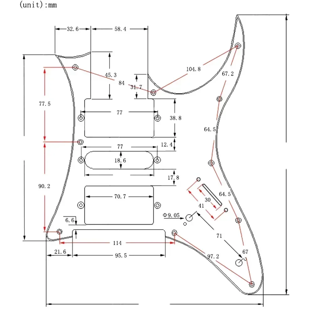 7 В звукосниматель для электрогитары HSH Humbucker, сменная пластина для царапин, разные стили, дополнительные аксессуары