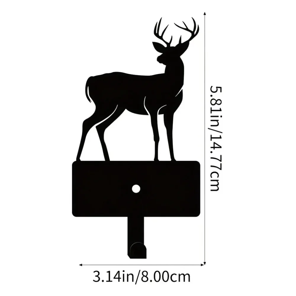 Фото 1pc Christmas Deer Metal Key Holder Hook: Wall-Mounted for Christmas Decor. Perfect for Hanging Bathroom Towels №2