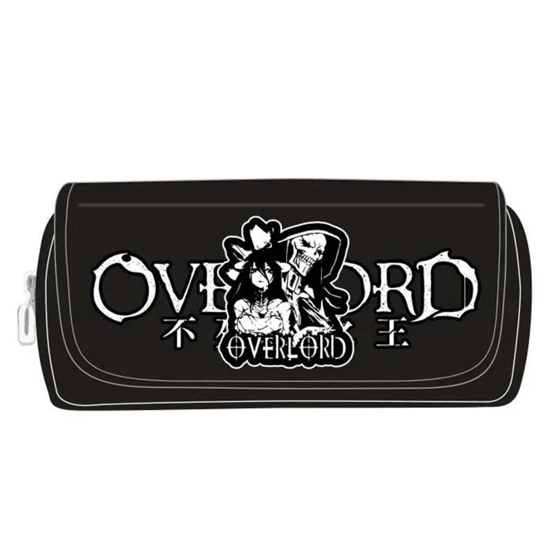 2-слойный, черный, Overlord, пенал в стиле аниме, сумка для ручек, пенал для студентов, детей, подростков, школьные принадлежности для девочек и мальчиков Школьные принадлежности