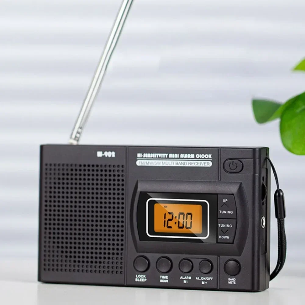 Фото e do przenoszenia i użycia Przejrzysty dźwięk stereo Przenośne radio z z zegarem LCD FMAMSW Wielopasmowe przenośne radio kieszonkowe z zegarem №2