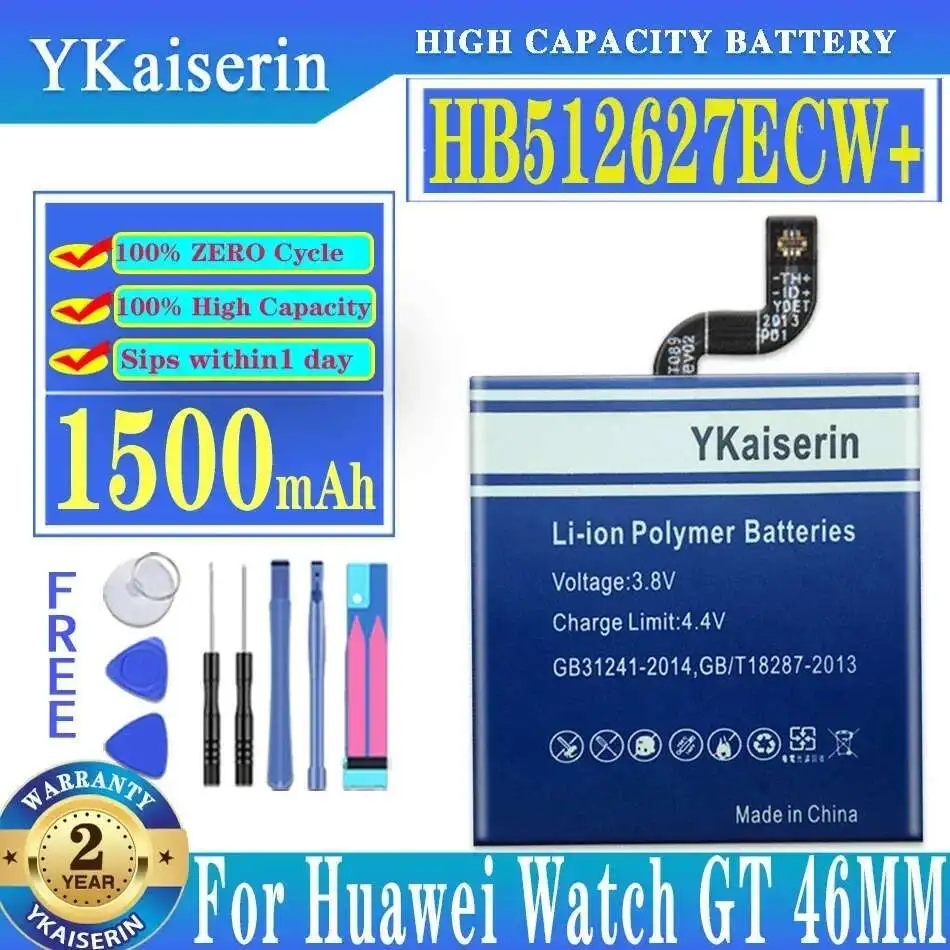 HB512627ECW + 46 мм долговечный аккумулятор высокой емкости для Huawei Watch GT 46 мм Ftn-B19 1500 мАч