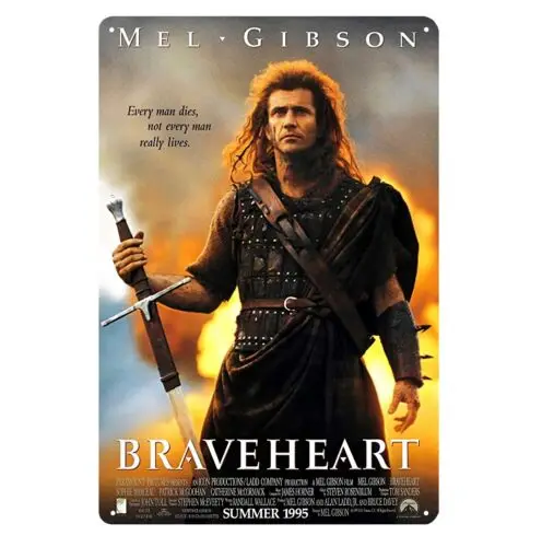 1e, металлический постер из фильма «Braveheart Mel», жестяная вывеска 20x30 см