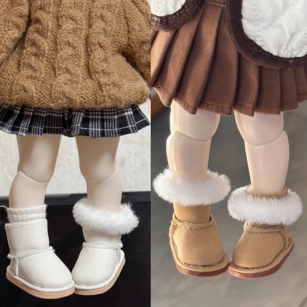 L01-X003 детская игрушка 1/6 г BJD DD SD MSD кукольная обувь зимние белые розовые зимние волосатые сапоги 1 пара Куклы и аксессуары