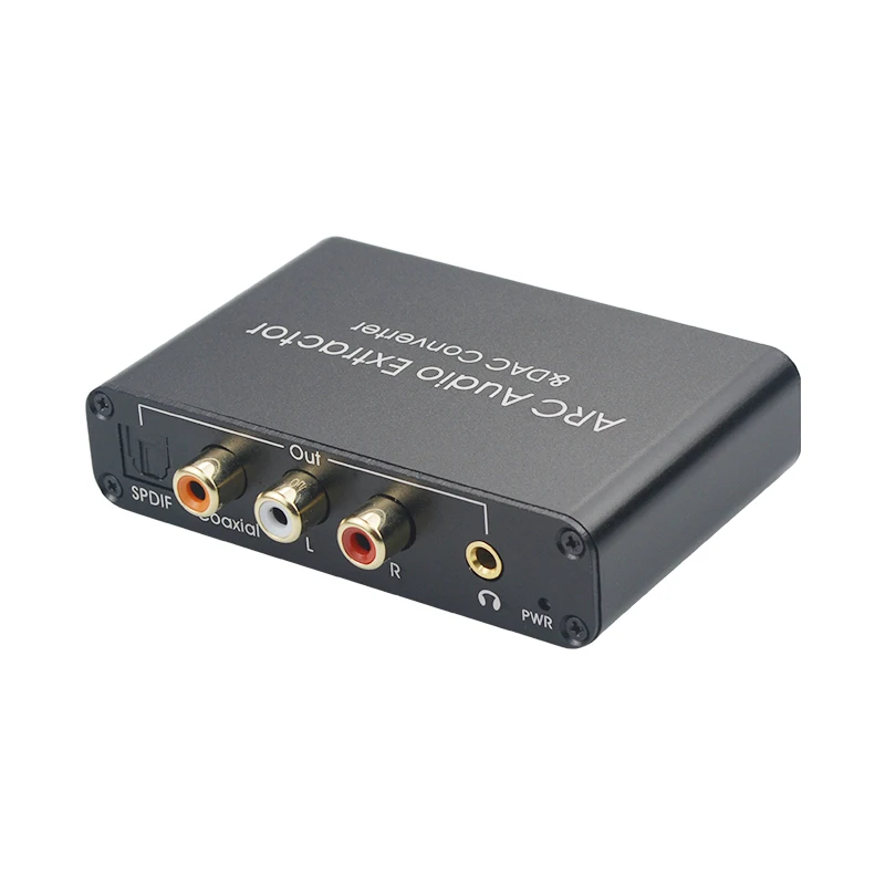 Фото Аудиоадаптер ARC 192 кГц, аудиоэкстрактор HDMI, цифро-аналоговый аудиоконвертер, ЦАП SPDIF, коаксиальный RCA, выход с разъемом 3,5 мм №5