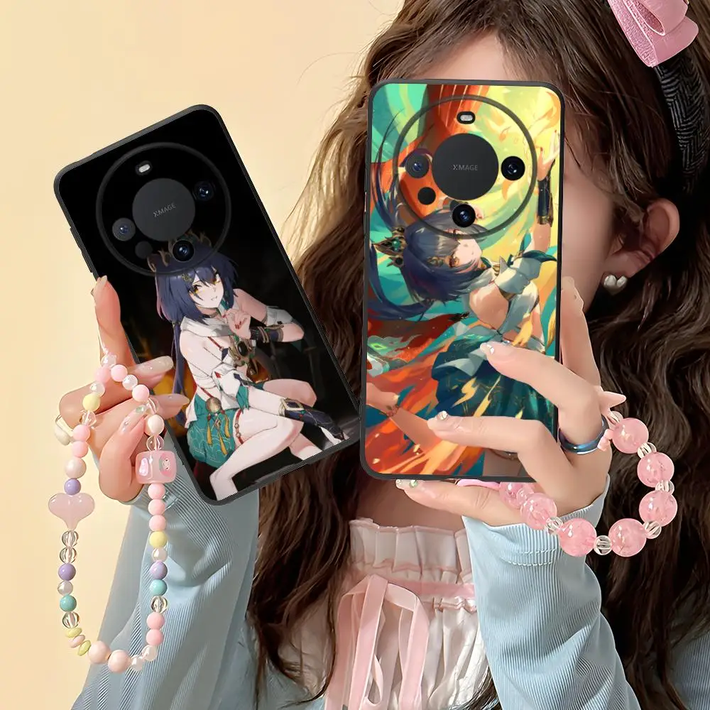 Фото Чехол для телефона Honkai Star Rail Yunli для Huawei Mate 60 50 40 30 20 10 Pro Plus Lite E 5G, черный чехол для мобильных телефонов, смартфонов №2