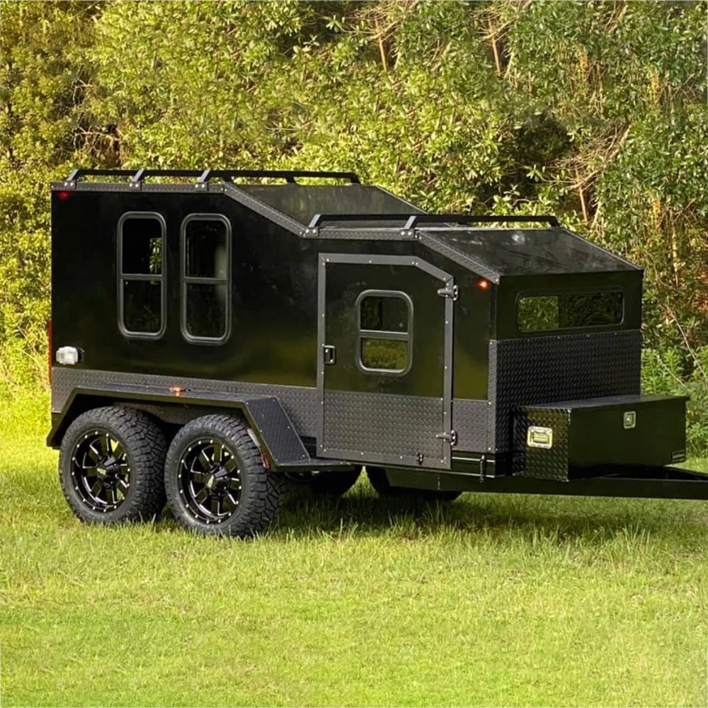 Фото Ecocampor закрытый небольшой прицеп для кемпера Offroad Overland RV Caravan Кемпинговый прицеп с двойной осью №3