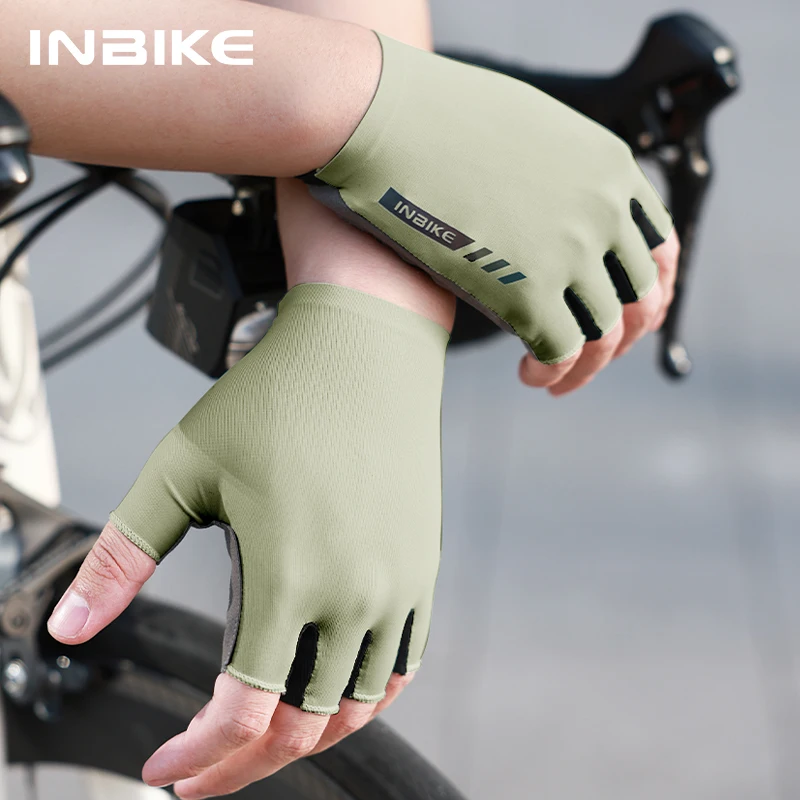 INBIKE новые велосипедные перчатки со светоотражающими полосками, дышащая сетка, MTB, шоссейные велосипедные перчатки с мягкой подкладкой для езды на велосипеде, амортизация