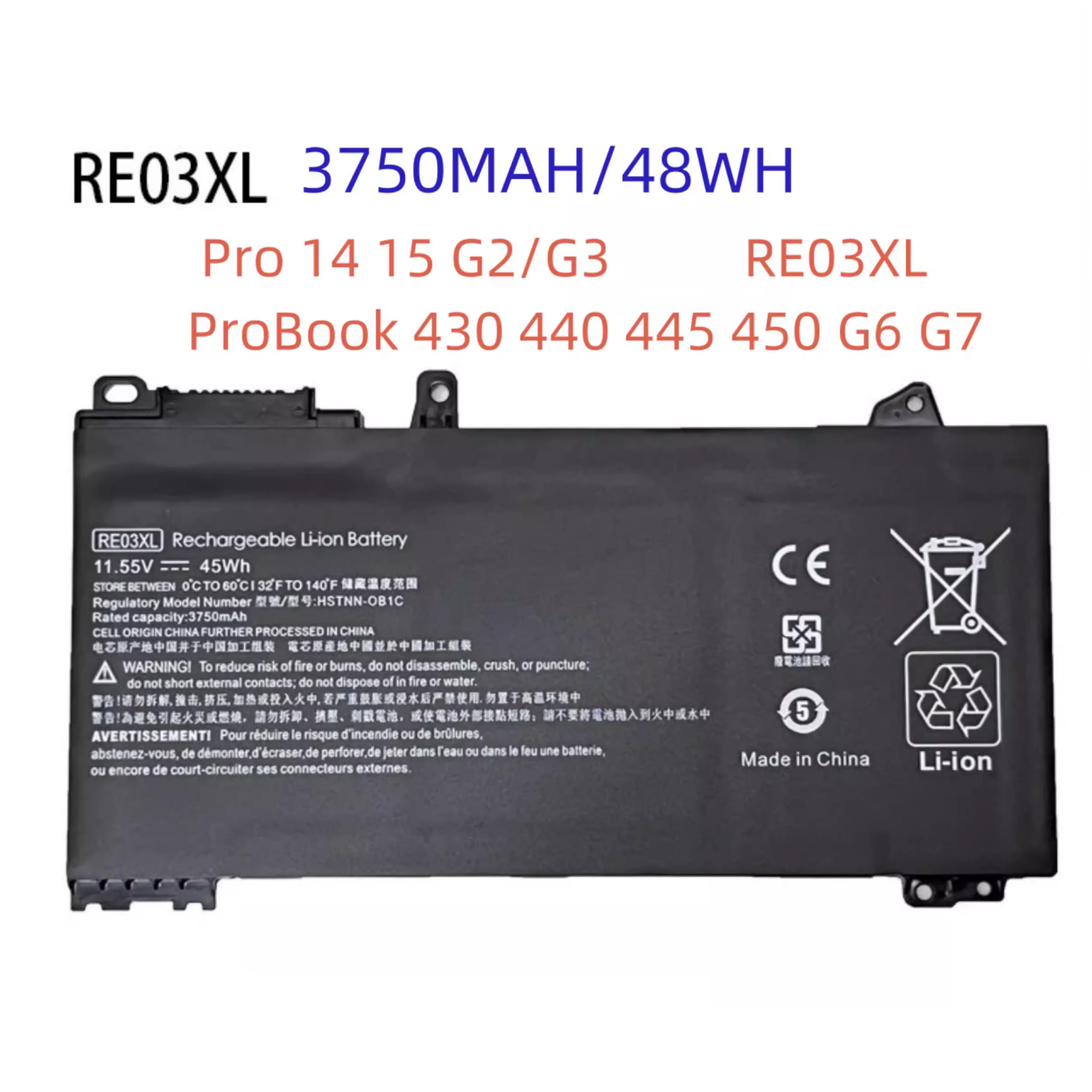 ProBook430 440 445 450 445R 455R G6G7 RE03XL