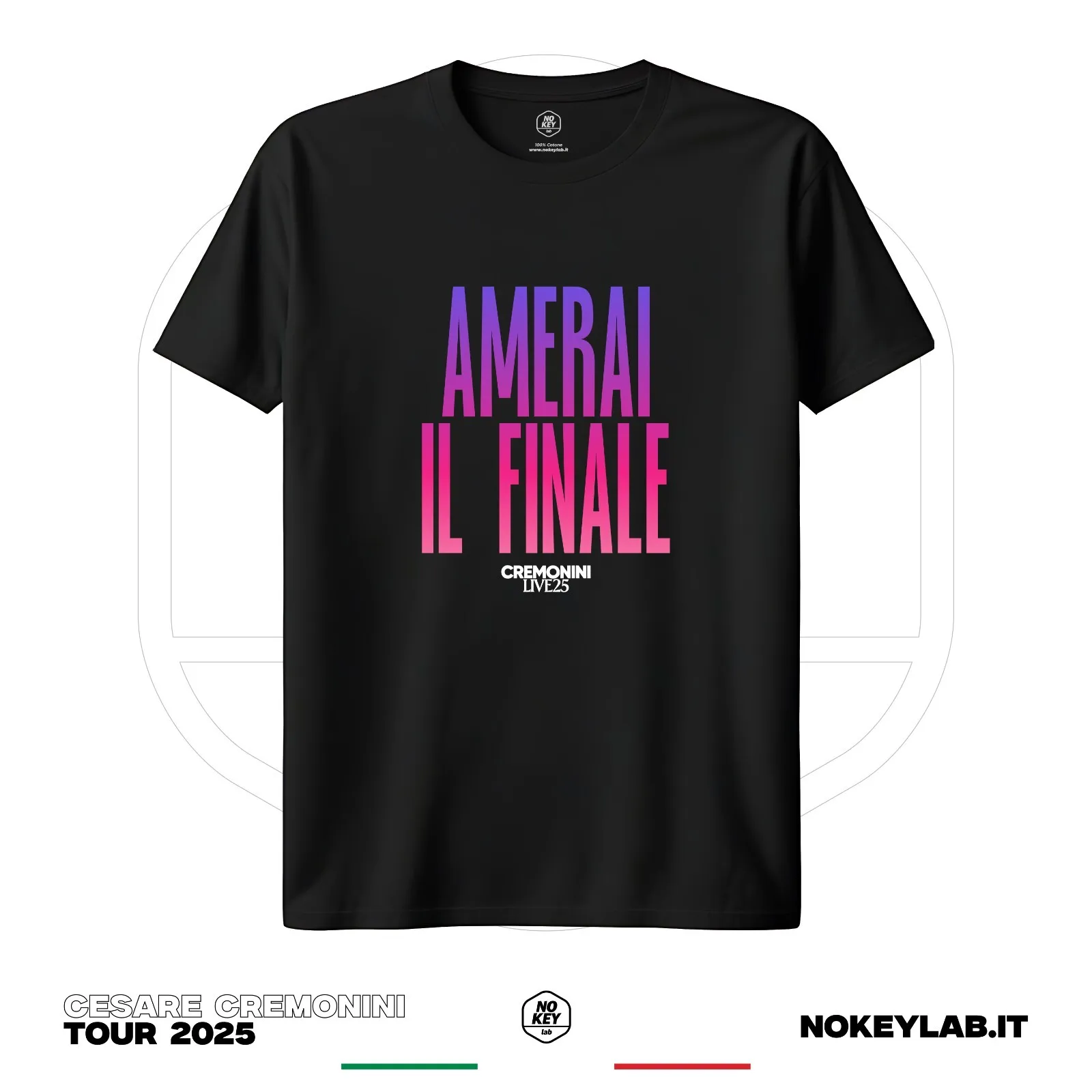 Футболка Cesare Cremonini Tour 2025 Футболка Amerai il Finale Concert-