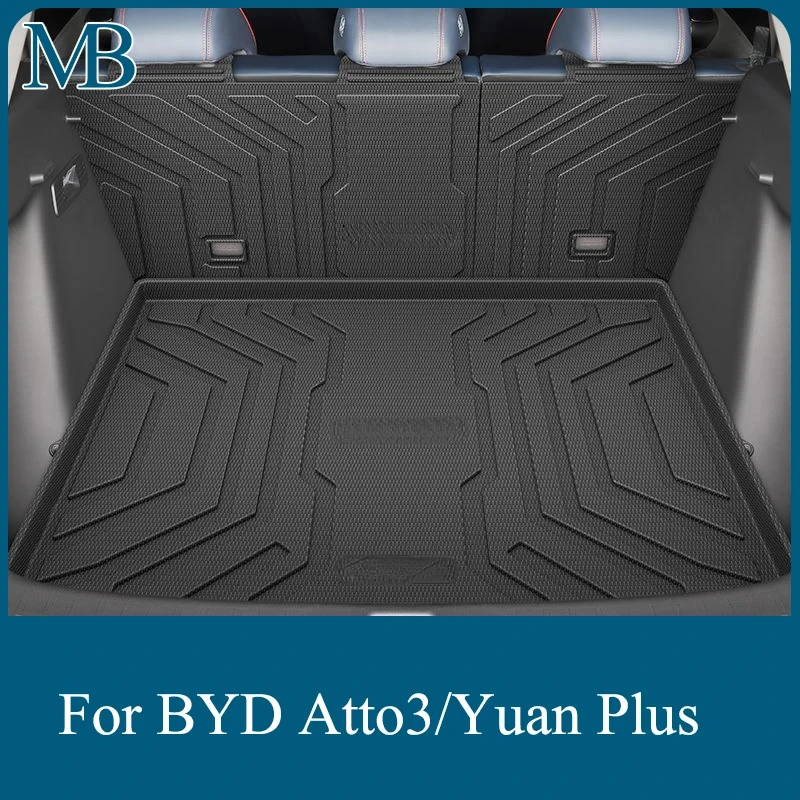 Для BYD Atto3 Yuan Plus 2024, аксессуары, новый стиль, коврик в багажник автомобиля из ТПЭ, водонепроницаемый, грязеотталкивающий, в багажник, коврик для домашних животных, легко чистится