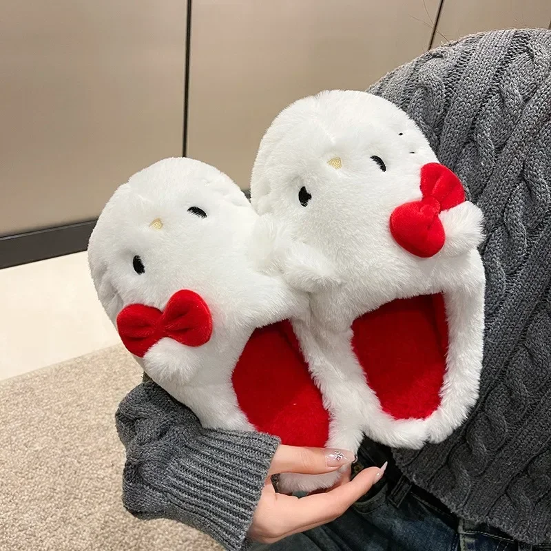 Sanrio Hello Kitty, хлопковые тапочки с милым рисунком аниме KT Cat, домашняя обувь, плюшевые тапочки, осенне-зимние теплые женские праздничные подарки