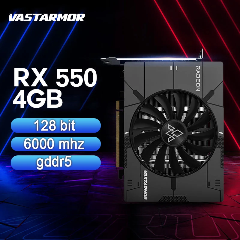 VASTARMOR Новая графическая карта RX 550, 4 ГБ GDDR5, 7000 бит, МГц