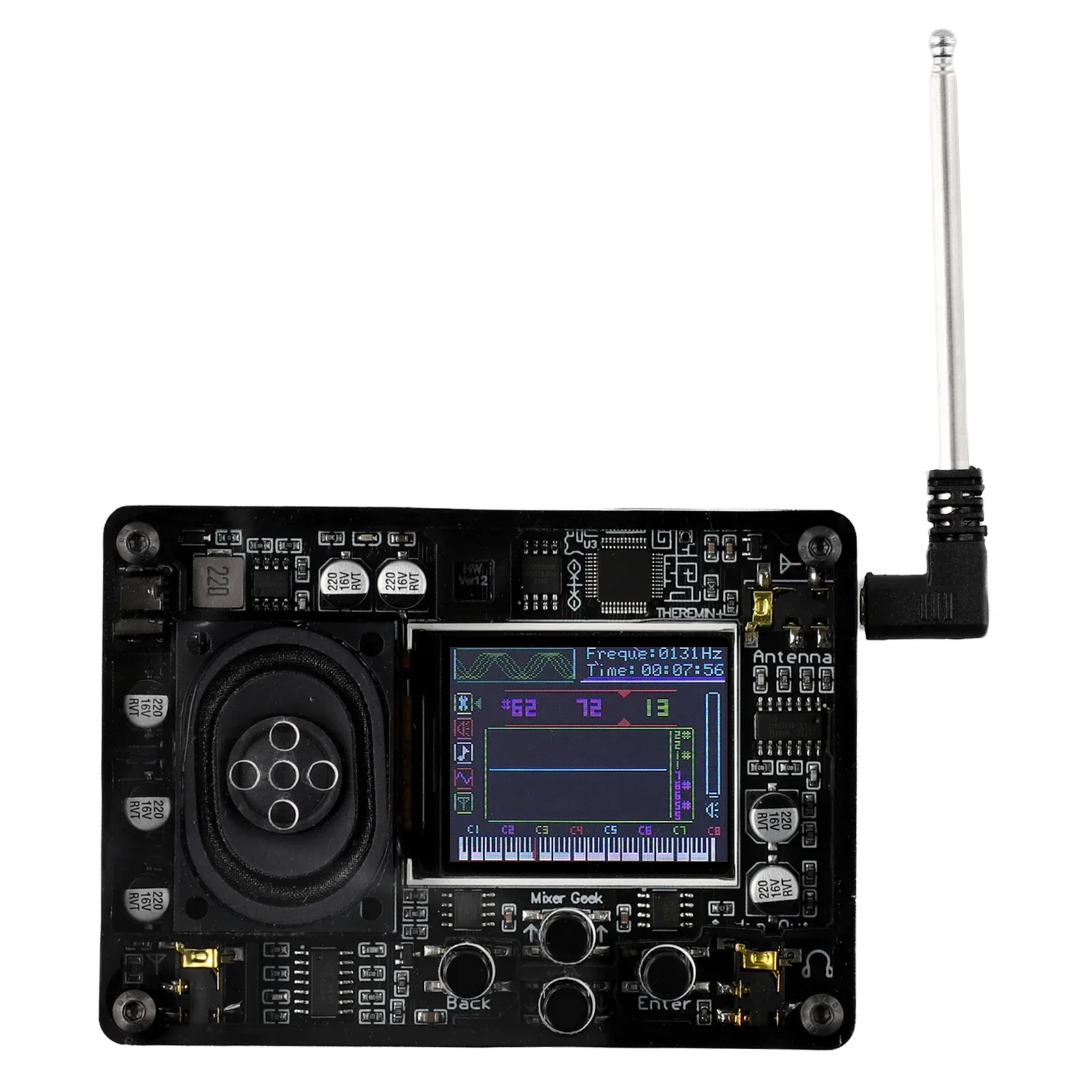Фото Теплые советы Mini Theremin Type-c USB кабель антенна диапазон управления удобный экран дисплей Автономные динамики №4