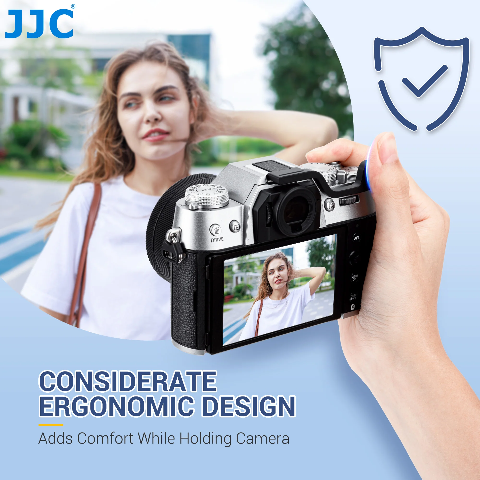 Фото Металлическая ручка для большого пальца JJC Deluxe для беззеркальной камеры Fuji Fujifilm X-T50 XT50, подставка для большого пальца с горячим башмаком, устойчивая ручка для рук №2