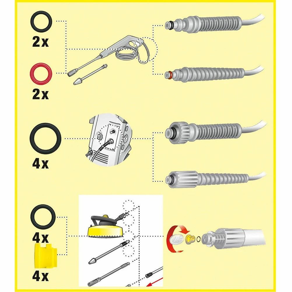 Комплект уплотнительных колец для мойки высокого давления Karcher K2 K3 K4 K5 K6 K7, аксессуары для мойки высокого давления (art.: 3920bf2679ae8) - 3920bf2679ae8