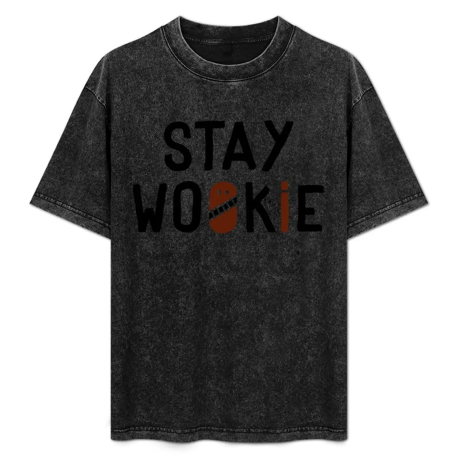 Футболка STAY WOOKIE, футболка большого размера, забавная футболка, блузка, лето 2025, мужские футболки с рисунком, забавные