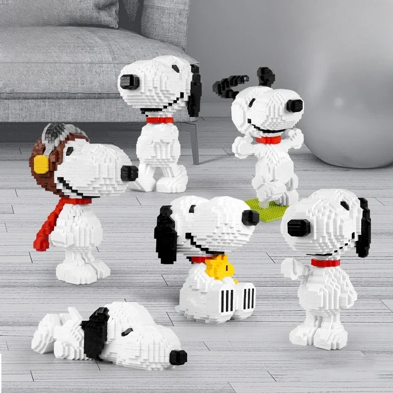 Miniso Kawai Snoopy микро-конструктор, мультяшная анимационная кукла, креативный подарок для девочек, детские сборные игрушки