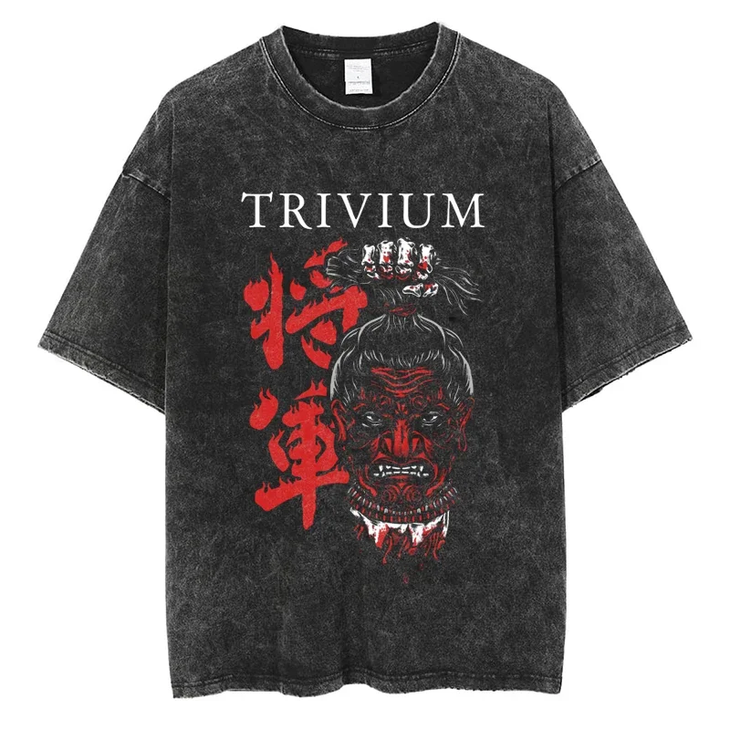 Футболка Rock Trivium Shogun с альбомом, качественная хлопковая винтажная черная футболка оверсайз с коротким рукавом, модная мужская и женская уличная одежда в стиле хип-хоп