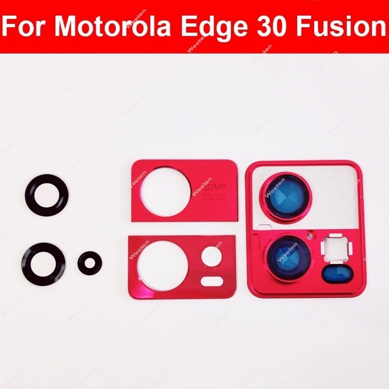 Стеклянный объектив задней камеры для Motorola MOTO Edge 30 Fusion, основной объектив задней камеры, стекло с клейкой наклейкой