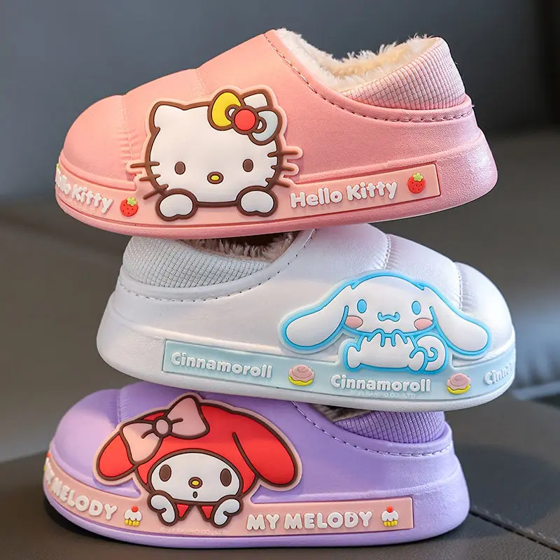 Сандалии с мотивом аниме Sanrio Hello Kitty Cinnamoroll My Melody, сандалии Katun Lucu, сандалии Katun Musim Dingin