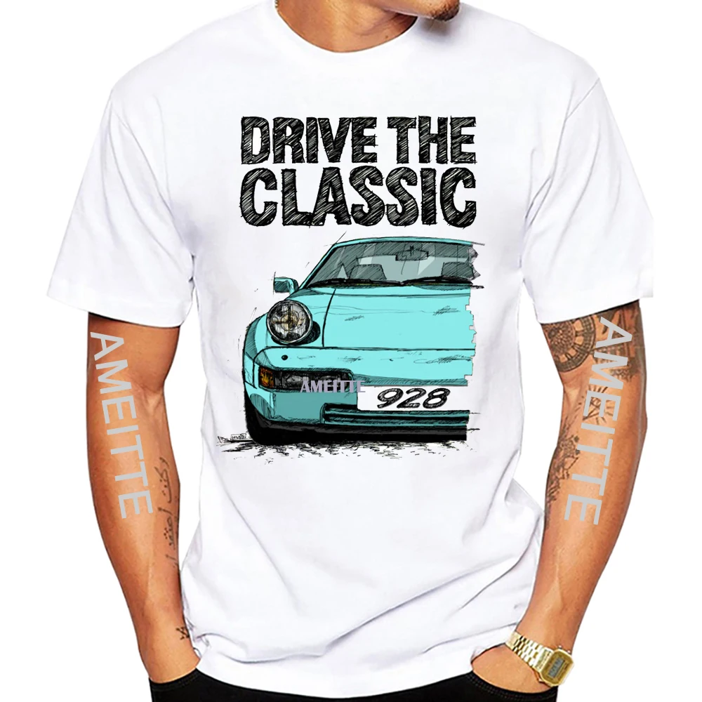 Фото Новая мужская футболка с коротким рукавом Drive The Classic RWB 928 Late Model Vintage T-Shirt Boy Cool Driver White Tees Mans Car Sport Race T Shirt №5