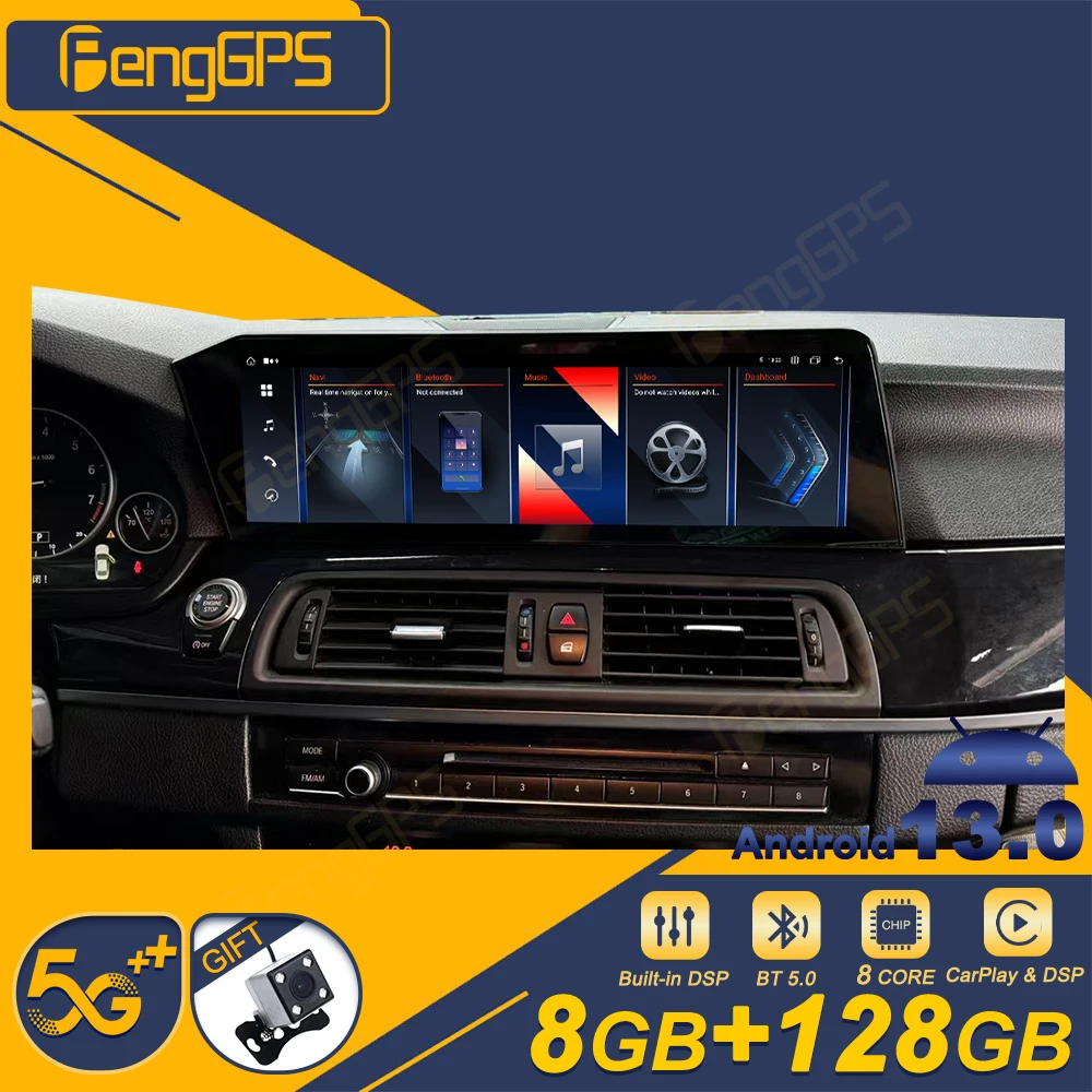 Автомобильная Мультимедийная система, проигрыватель на Android 13, с GPS, Wi-Fi, для BMW 5 Series, F10, F11, 520i, 525i, 528i, Carplay 4G, LTE, 14,5 дюйма