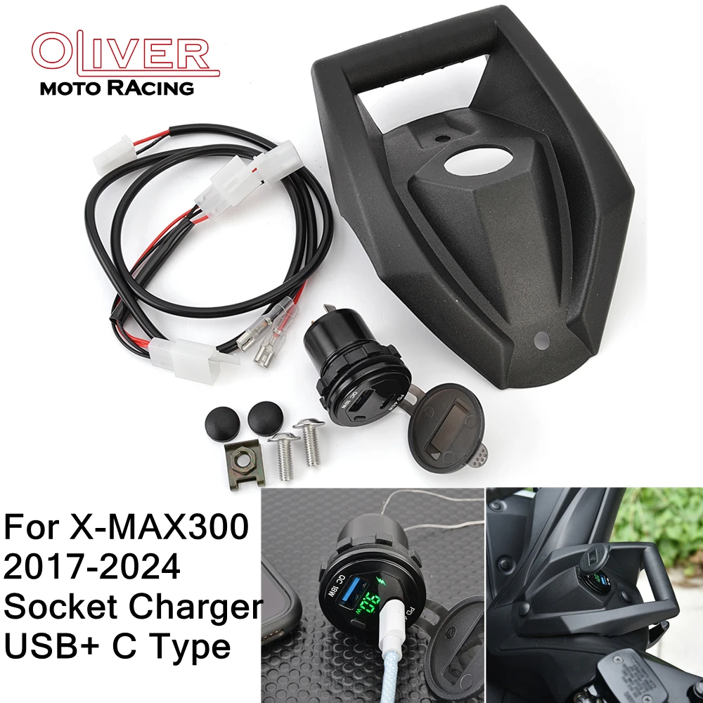 X-MAX 300 мотоциклетный GPS-навигационный кронштейн для телефона, беспроводной USB-порт для зарядки, держатель для Yamaha X-MAX XMAX 300 2017-2024