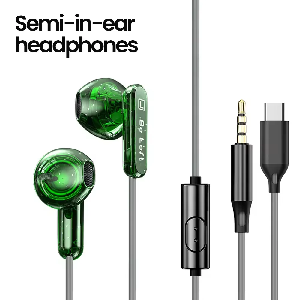 Наушники типа C для Samsung Galaxy S25 S24 S23 S22 S21 Ultra USB C Проводные наушники для Huawei Xiaomi 3,5 мм Jack Earbud Headset (art.: 3920cd15495dc) - 3920cd15495dc
