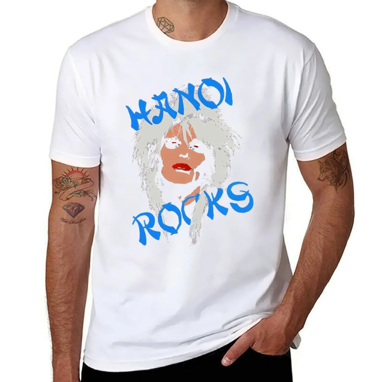 Футболка Hanoi Rocks, футболки с аниме для мужчин, мужская футболка с рисунком, футболка