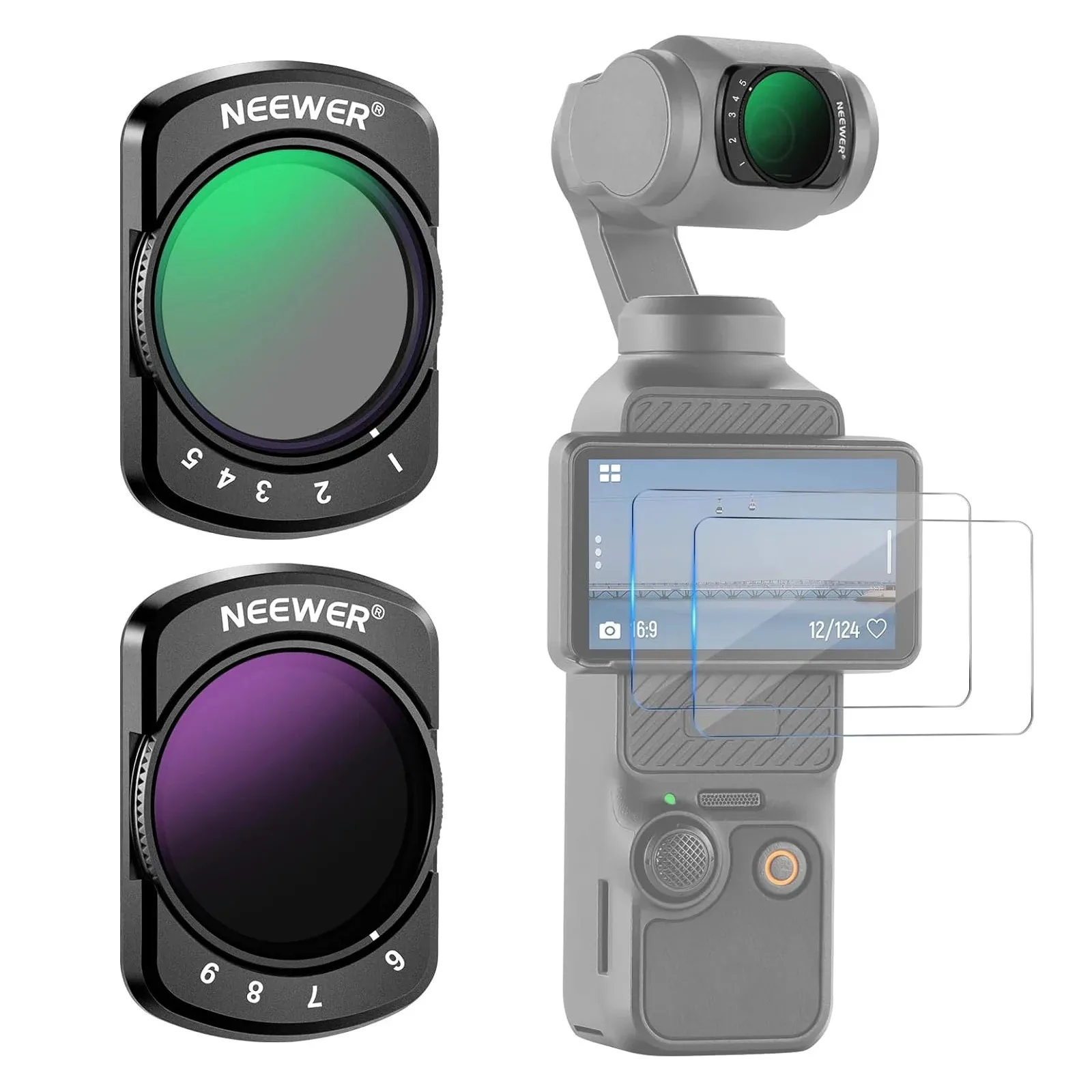 Комплект переменных фильтров ND2-ND32 и ND64-ND512 для DJI Osmo Pocket 3
