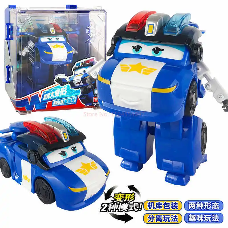 Фото Новый горячий Super Wings, большая трансформация, аниме-трансформер, плоский робот, экшн-персонаж, игрушка-трансформер, детский подарок №5