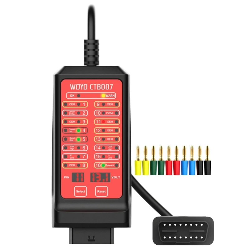 Диагностический сканер CAN Tester, 16-контактный диагностический прибор OBD2, для обнаружения дефектов автомобиля