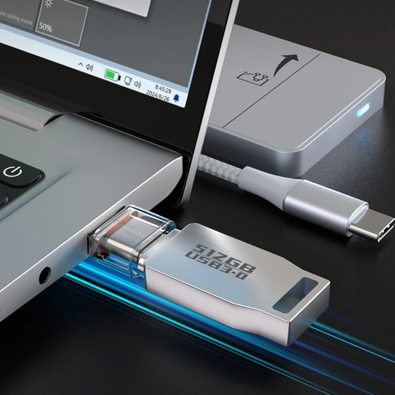 Фото 896F Портативный адаптер-конвертер USB-Type C для быстрой зарядки OTG для смартфона-планшета №5