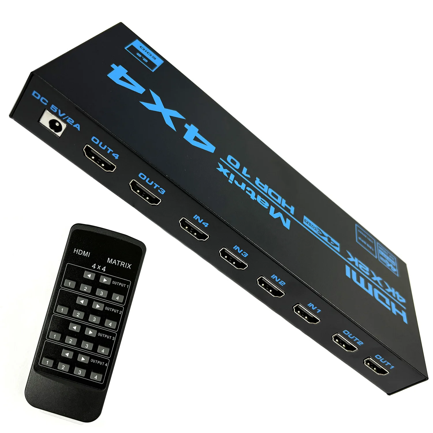 Матричный коммутатор 4K HDMI 4 в 4 выхода 4K 60 Гц True Matrix HDMI Switcher Splitter 4x4 Аудио-видео конвертер Поддержка HDR EDID HDCP 2,2