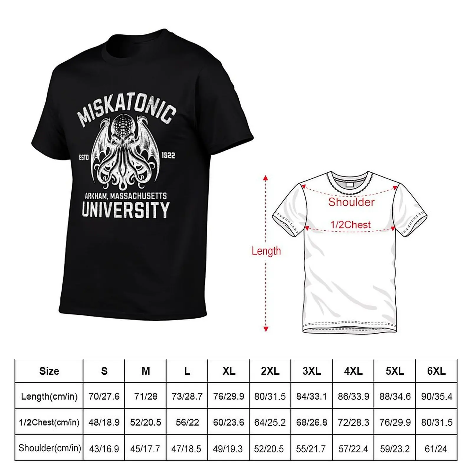 Футболка MISKATONIC UNIVERSITY, дизайнерские рубашки, футболка в стиле аниме, одежда в стиле хиппи, мужская одежда больших размеров (art.: 3920d08160ef5) - 3920d08160ef5