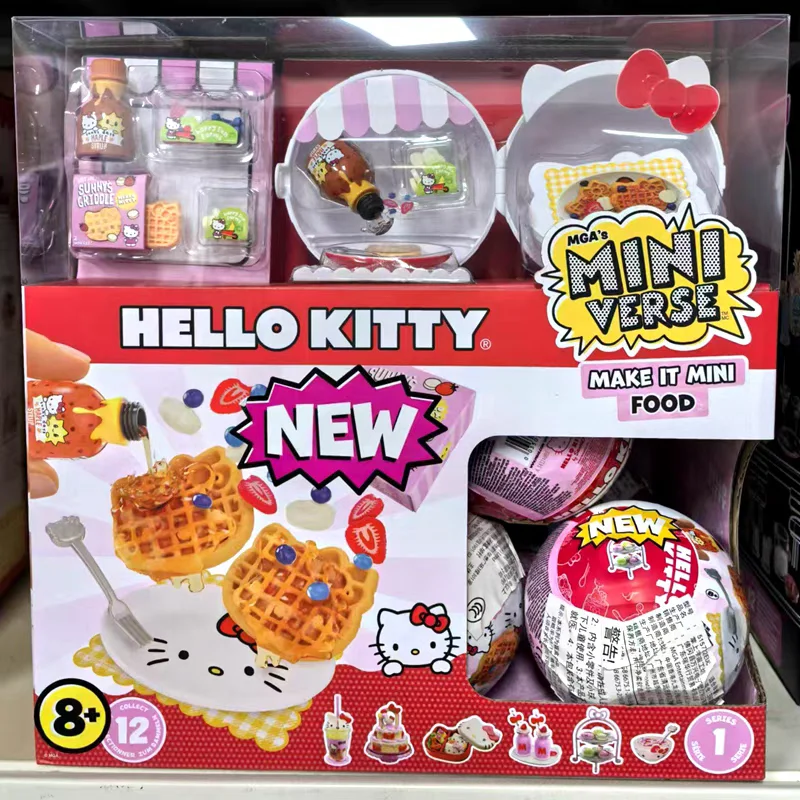 Новинка Хелло Китти оригинальный Mga Make It Mini Sanrio Счастливый час для девочек игровой дом еда Коллекционирование искусственных сюрпризов игрушки подарок