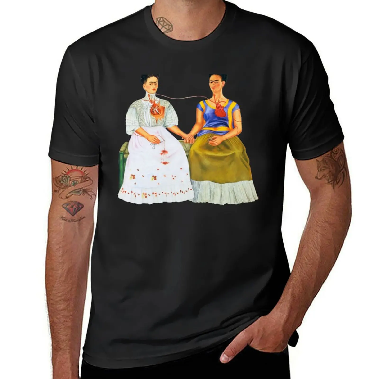 Футболка с надписью the two fridas (для настоящей), красивая быстросохнущая Мужская футболка