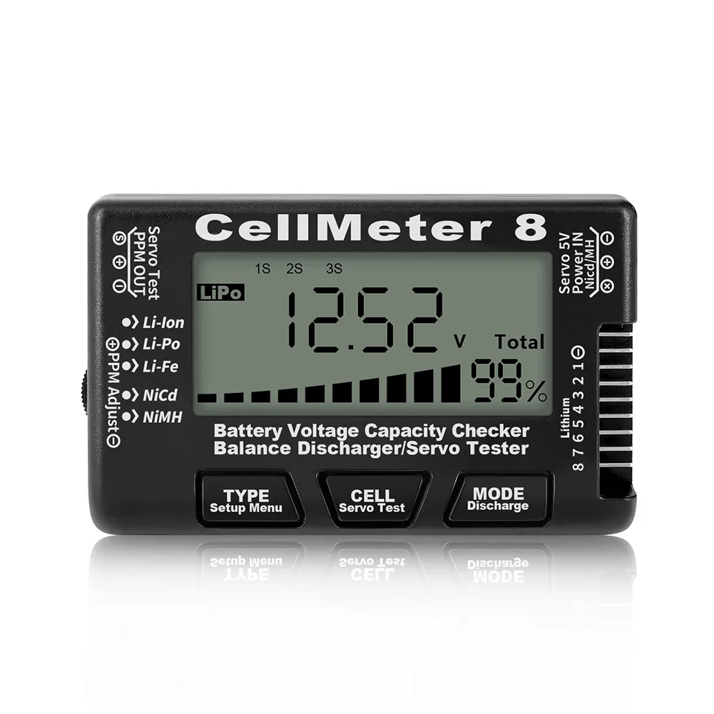 Цифровой Тестер Аккумуляторов CellMeter 8, измеритель емкости аккумулятора 83*52*14 мм, с ЖК-дисплеем, руководство пользователя 1 шт.