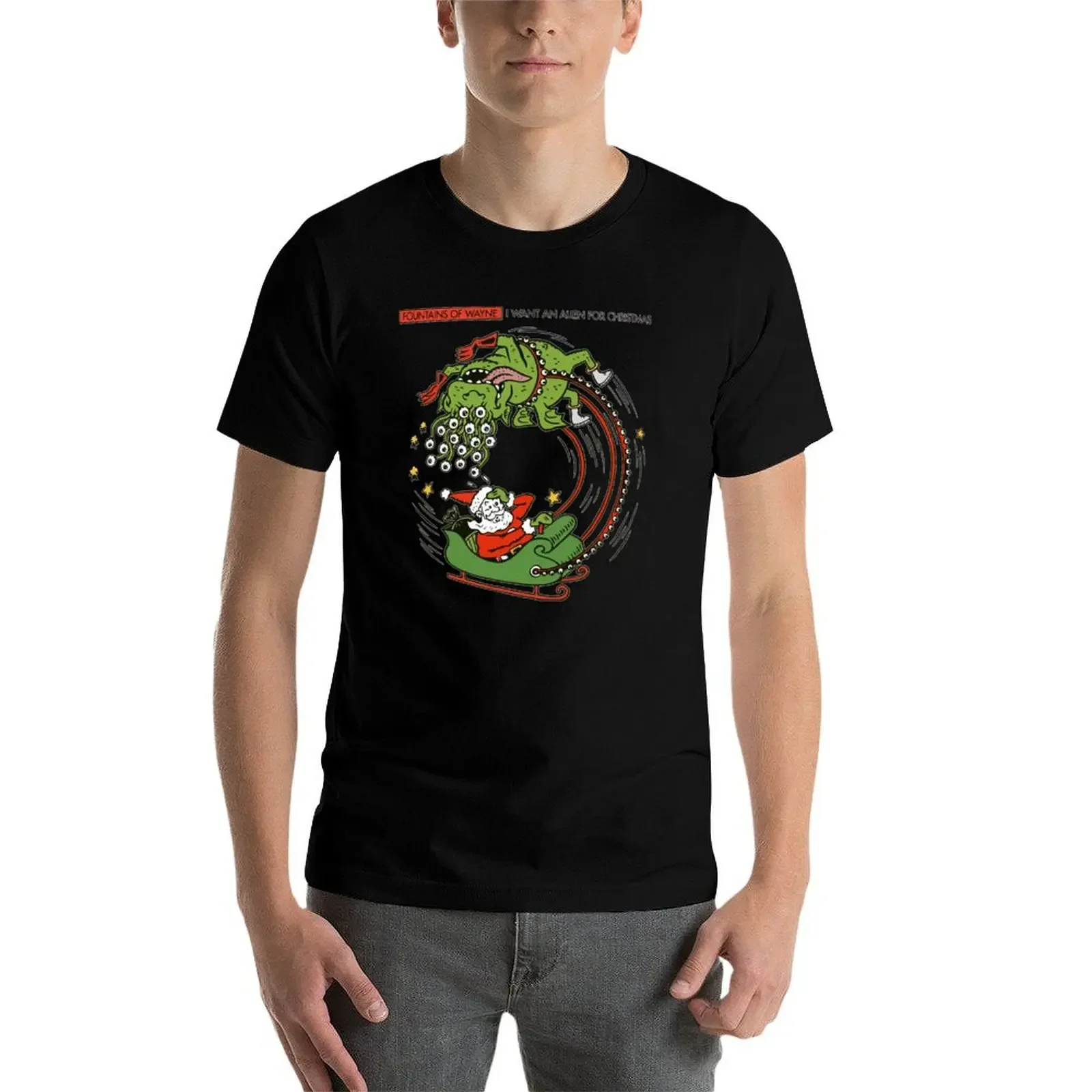 Фото Футболка I Want An Alien для рождественского подарка из фонтанов Уэйнс, топы, толстовка для мужчин №4