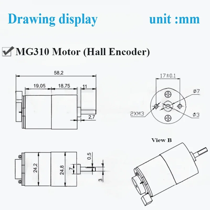 Фото MG310 DC 7,4 В мотор-редуктор GMR энкодер измерение скорости DIY самобалансирующийся автомобиль перевернутый маятник/вертикальный робот ROS №3