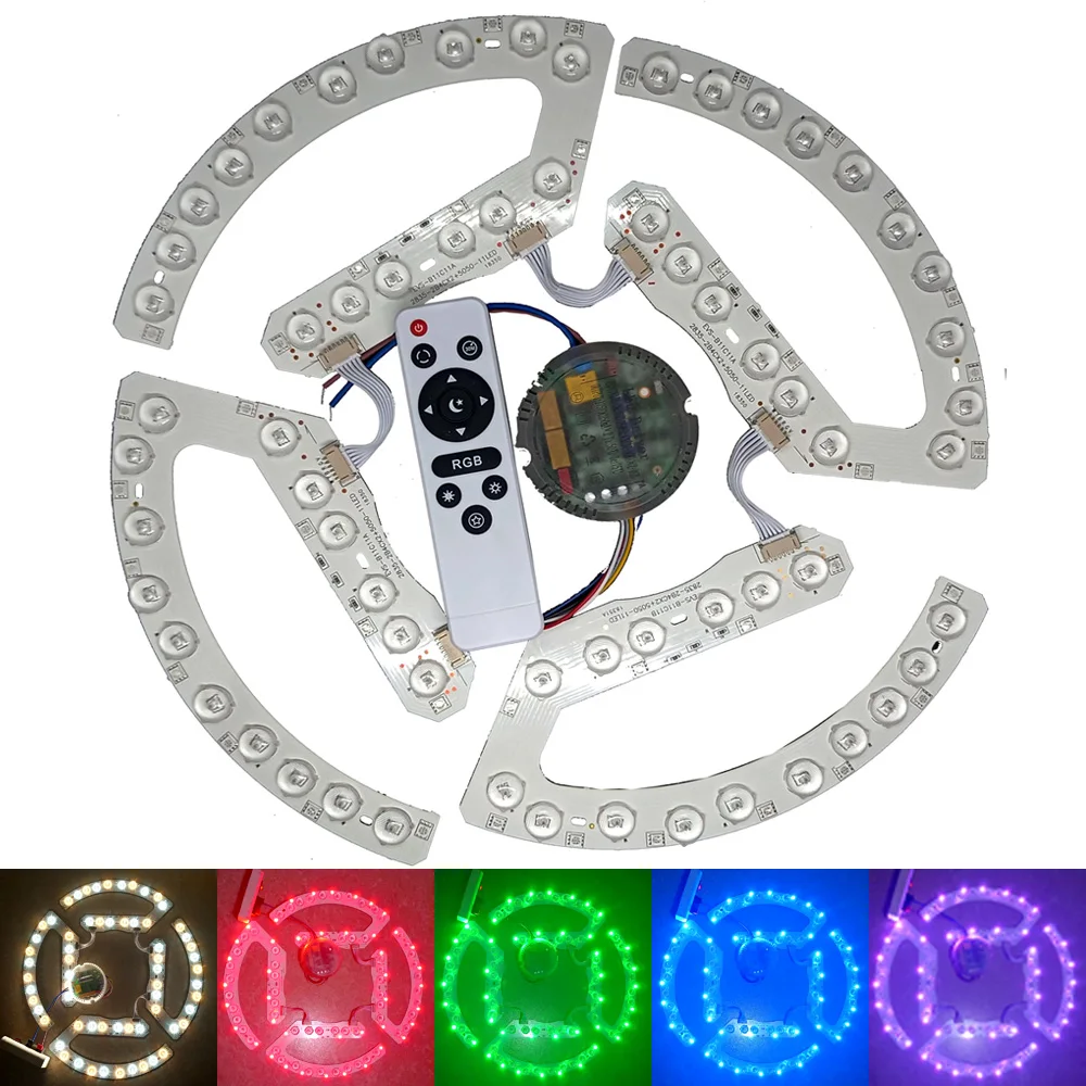 Doul Color CCT + RGB светодиодный модуль с регулируемой яркостью и линзой 9WX2 12WX2 3000K 4500K 6500K RGB цвета Источник света для потолочного светильника своими руками