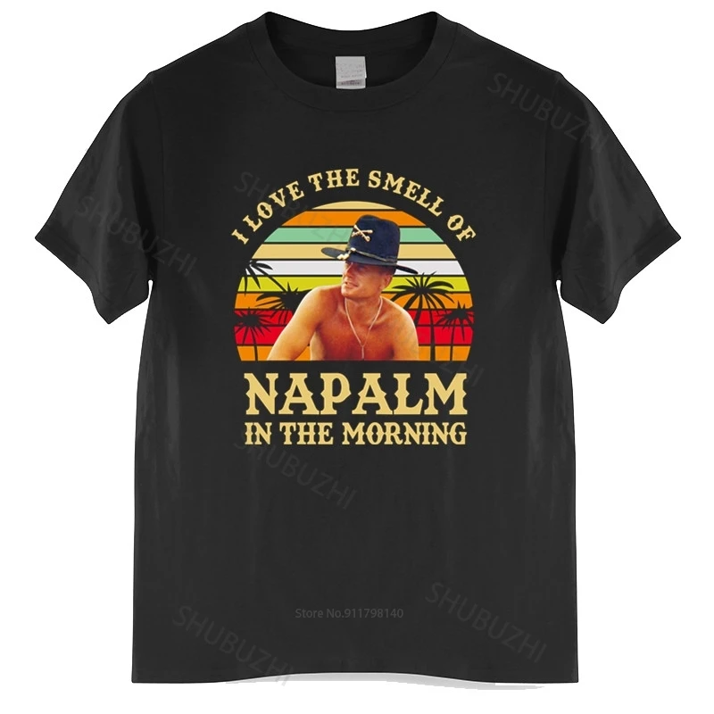 Мужская Черная Винтажная футболка с надписью «I Love The Smell Of Napalm In The Morning», футболка Apocalypse Now, футболка Билла Килгор, унисекс Teeshirt