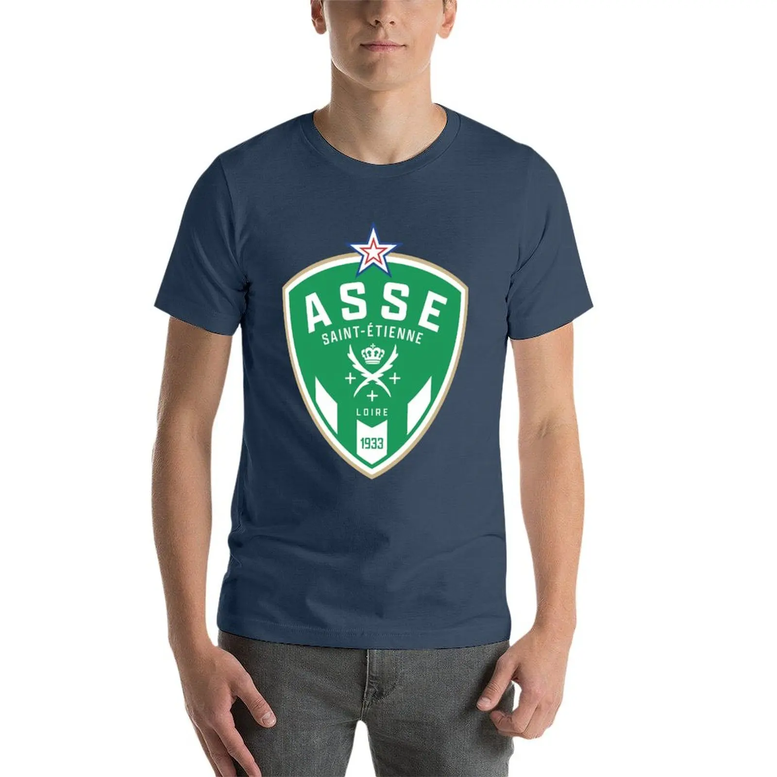 Фото Футболка ASSE- Saint Etienne, забавные футболки, темные юмористические футболки для мужчин, хлопковая мягкая мужская футболка, роскошная футболка №4