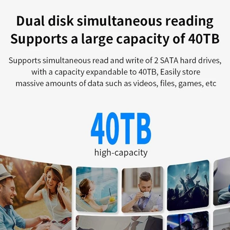 Фото USB Type C SATA2.5IN и 3,5 дюйма Double Bay Doving Jocking станции до 6 Гбит / с. №2