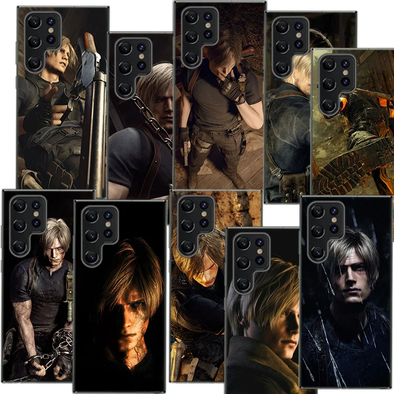 Прозрачный чехол для телефона Leon Kennedy Resident Evil 4, S25 Edge Samsung S24 S23 FE Galaxy S21 S20 Plus S22 Ultra S10 Plus S10E Capa Cover